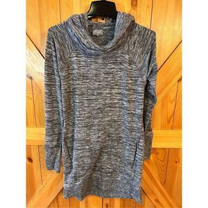 Athleta Womens Hoodie S Gray Blissful Sweatshirt Tunic Dress Pockets (4094)